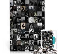 Jigsaw Puzzles for Adults 1000 Piece Dark style retro collage Games Toys Gift 26x38cm with Matching Poster and Trivia Sheet for 14+