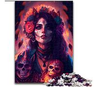 Jigsaw Puzzles for Adults 1000 Piece Day of The Dead Made of Wood, Fun Activity for at Home 50x75cm Family Fun Activity, Brain Challenge, for Teenager