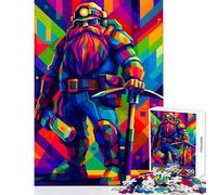 Jigsaw Puzzles for Adults 1000 Piece Deep Rock Galactic Dwarf Miner Digital Art Anti-Stress Toys Gift For Birthdays Impossible Game Enhance Love between Couples Size 38x26cm