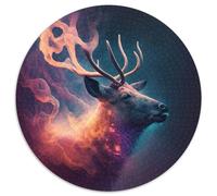 Jigsaw Puzzles for Adults 1000 Piece Deer Nebula Cardboard Jigsaw Puzzles Perfect for Halloween,Christmas,Birthday Gift 67.5x67.5 cm