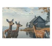 Jigsaw Puzzles for Adults 1000 Piece, Deer Puzzles for Adults, Impossible Puzzle 1000 Pieces, Family Educational Wooden Puzzle, Challenging Jigsaws, Gift Box Packaging, Gifts for Women, Men, G-21