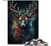 Jigsaw Puzzles for Adults 1000 Piece Deer Supernaturalism Made of Wood, Unique DIY Home Decor Gift Idea 50x75cm Birthday Party for Men Women