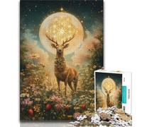 Jigsaw Puzzles for Adults 1000 Piece Deer Under The Moon Teenager Jigsaw,Relax Games Is Ideal As A Gift for The Whole Family 38x26cm