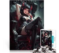 Jigsaw Puzzles for Adults 1000 Piece Demon Ghotic Anime Girl DIY-Spielzeug denn eignet sich ideal als Geschenk für die ganze Familie52x38cm