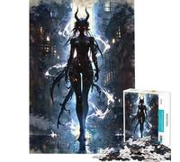 Jigsaw Puzzles for Adults 1000 Piece Demon Girl in City Challenging To Complete For Family Fun Fun Games for Ages 14 And over (38x26cm)
