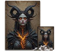 Jigsaw Puzzles for Adults 1000 Piece Demoness with Burning Armor Difficult Puzzles for Adults Gift for Men And Women Daily Special Occasion 1000 PCS(38x26cm)