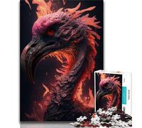 Jigsaw Puzzles for Adults 1000 Piece Demonic Flamingo Puzzles for Teenagers,with Matching Poster And Trivia Sheet for Ages 14+ (size 75x50cm)