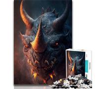 Jigsaw Puzzles for Adults 1000 Piece Demonic Rhino Puzzles for Adults,Challenging Game for Is Ideal As A Gift for The Whole Family (size 75x50cm)