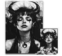Jigsaw Puzzles for Adults 1000 Piece Demonic Woman Portrait Puzzles for Adults Perfect for Family Gatherings Birthdays Holidays 1000 PCS(75x50cm)
