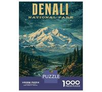 Jigsaw Puzzles for Adults 1000 Piece Denali National Park Vintage Adult Puzzles Brain Teaser Game Home Decoration Christmas Birthday Gifts 52x38cm/1000pcs