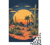 Jigsaw Puzzles for Adults 1000 Piece Desert Cactus Puzzles for Adults Paper Board Puzzles Funny 1000pcs (38x26cm)