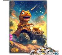 Jigsaw Puzzles for Adults, 1000 Piece Dinosaur Driving A Car Impossible Jigsaw Puzzles for Adults Perfect for Family Fun on Birthdays, Christmas (Size 50x75cm)