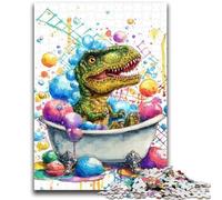 Jigsaw Puzzles for Adults 1000 Piece Dinosaur Taking A Bath 1000 Pieces for Teenagers,Educational Toy Funny Family Games Unique Home Decor (50x75cm)