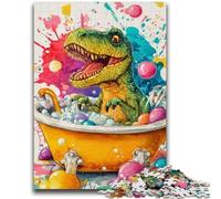Jigsaw Puzzles for Adults 1000 Piece Dinosaur Taking A Bath Puzzles for Teenagers,Challenging Game Gifts for Is Ideal As A Gift for The Whole Family (38x26cm)