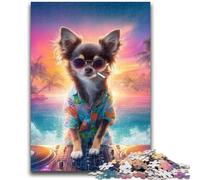 Jigsaw Puzzles for Adults 1000 Piece DJ Chihuahua Teenager Jigsaw,Family Game Stress Reliever Difficult Challenge Suitable for Couples (26x38cm)