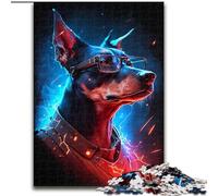 Jigsaw Puzzles for Adults 1000 Piece Doberman Pinscher Made of Wood, High-Difficulty Brain Teaser for Teenagers 50x75cm for Family Interactive Game