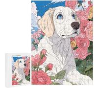 Jigsaw Puzzles for Adults 1000 Piece Dog Flower, 1000 Piece Jigsaw Puzzles for Adults, Educational Game jigsaw puzzle 30 x 20 inches Suitable for Decompression and Room Wall Decor Gifts PjY2441 H-B