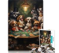 Jigsaw Puzzles for Adults 1000 Piece Dogs Playing Poker,learning Educational Toys Fun at Home Activities,Birthday Present,Travel Gifts (38x26cm)