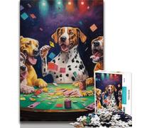 Jigsaw Puzzles for Adults 1000 Piece Dogs Playing Poker Teenager Jigsaw,family Fun Games Is Ideal As A Gift for The Whole Family 75x50cm