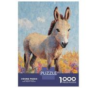 Jigsaw Puzzles for Adults 1000 Piece Donkey in A Field of Flowers Puzzle for Adults Brain Teaser Game Difficult Hard Deal As Gifts for The Whole Family 70x50cm/1000pcs
