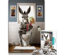 Jigsaw Puzzles for Adults 1000 Piece Donkey on The Toilet,learning Educational Toys Fun at Home Activities,Birthday Present,Travel Gifts (38x26cm)