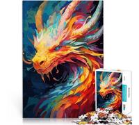 Jigsaw Puzzles for Adults 1000 Piece Dragon Abstract Art Paint Analysis and logic Fun at Home Activities, Birthday Present,Travel Gifts, 26x38cm