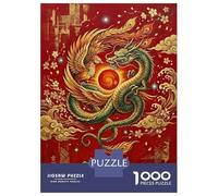 Jigsaw Puzzles for Adults 1000 Piece Dragon And Phoenix with Sun And Torii Gate Puzzles for Adults Relaxing Games A Work of Art Fun Activities at Home 52x38cm/1000pcs