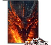 Jigsaw Puzzles for Adults 1000 Piece Dragon Burning Jigsaw Made of Wood, for Birthdays, Holidays & Home Decor 1000pcs(50x75cm)