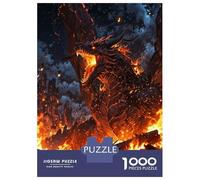 Jigsaw Puzzles for Adults 1000 Piece Dragon Fury Fire Jigsaw for Adults Fun Games Wall Art Unique Birthday And Xmas Gifts 70x50cm/1000pcs
