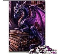 Jigsaw Puzzles for Adults 1000 Piece Dragon in The Book, Analysis And Logic with Fully Interlocking Randomly Shaped Pieces for And Age 14 Years Up 26x38cm