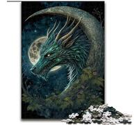 Jigsaw Puzzles for Adults, 1000 Piece Dragon on The Moon 1000 Piece Puzzle Impossible Hard Challenge Toy for Teenagers (Size 26x38cm)