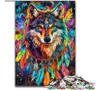 Jigsaw Puzzles for Adults, 1000 Piece Dream Catcher Wolf Jigsaw for Teenager & Families, Perfect DIY Decor & Brain-Teasing Challenge 50X75CM