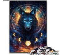 Jigsaw Puzzles for Adults, 1000 Piece Dream Catcher Wolf Puzzles for Adults size 50x75cm Perfect for Family Fun, Party Games, Birthday Party Favors