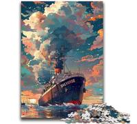 Jigsaw Puzzles for Adults 1000 Piece Dream Ship Puzzles,Staycation Kill Time with Matching Poster And Trivia Sheet (75x50cm)