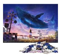 Jigsaw Puzzles for Adults 1000 Piece Dreaming Whale Rectangular Jigsaw Puzzles for Adults & Woodenboard Puzzles Family Decoration 1000pcs (75x50cm)
