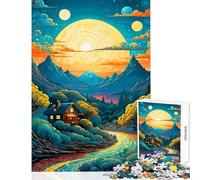 Jigsaw Puzzles for Adults 1000 Piece Dreamy Mountain Sunset Jigsaw 1000 Pieces Toy Wall Decor Gifts For Birthdays Improve Memory (38x52cm)