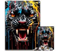 Jigsaw Puzzles for Adults 1000 Piece Dripping Paint Panther Art Puzzles for Adults Brain Teaser Adult Game Family Interactive Activity 1000 PCS(75x50cm)