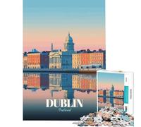 Jigsaw Puzzles for Adults 1000 Piece Dublin Ireland Cityscape Reflection Art Family Games Brain Intelligence Challenge Addictive Toys Great Gifts A Work of Art (Size 38x52cm)