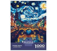 Jigsaw Puzzles for Adults 1000 Piece Dublin Ireland Starry Night Art Adult Puzzles Brain Teaser Game Home Decoration Christmas Birthday Gifts 38x26cm/1000pcs