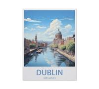 Jigsaw Puzzles for Adults 1000 Piece，Dublin Ireland Vintage Travel Poster，Difficult Puzzle Perfect Educational Gift for Boys and Girls（26x38cm）-AT11