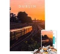 Jigsaw Puzzles for Adults 1000 Piece Dublin Train for Educational Game Challenge Toy Relaxing Games Improve Memory Gifts Birthday (Size 38x26cm)