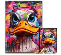 Jigsaw Puzzles for Adults 1000 Piece Duck Graffiti Impossible Jigsaw Puzzles for Adults Ideal for Family Fun, Relaxation 50x75CM/19.68x29.52inch