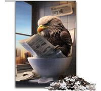 Jigsaw Puzzles for Adults 1000 Piece Eagle Reading Newspaper Challenging Puzzles size 50x75cm Perfect for Family Fun, Party Games, Birthday Party Favors