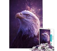 Jigsaw Puzzles for Adults 1000 Piece Eagle Under The Cosmic Sea Difficult And Challenge Difficult Hard Toy Wall Decor for And from 14 Years And over (38x52cm)