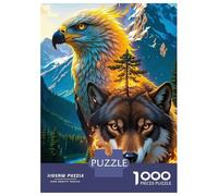 Jigsaw Puzzles for Adults 1000 Piece Eagle Wolf Mountain Landscape Adult Jigsaw Anti-Stress Toys Perfect Decoration Fun Activities at Home 38x26cm/1000pcs