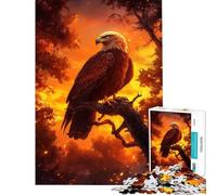 Jigsaw Puzzles for Adults 1000 Piece Eagle's Majesty at Sunset Adult Jigsaw Puzzles Family Activities Challenging To Complete for Is Ideal As A Gifts (Size 50x75cm)