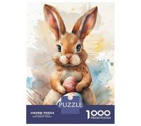 Jigsaw Puzzles for Adults 1000 Piece Easter Bunny with Colorful Eggs Adult Jigsaw Relax Games Difficult Challenge Fun Activities at Home 52x38cm/1000pcs
