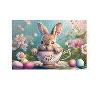 Jigsaw Puzzles for Adults 1000 Piece Easter Large Puzzle Rabbit, Difficult Challenging Family Games for The Whole for Women, Wooden Jigsaws with Gift Box Packaging, Home Room Decor 75x50cm D-69