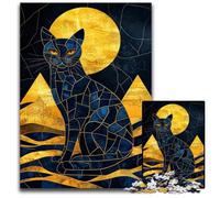 Jigsaw Puzzles for Adults 1000 Piece Egyptian Cat Desert Kintsugi Art Difficult Puzzles for Adults Interactive Family Game Ideal Family Activity Game 1000 PCS(75x50cm)