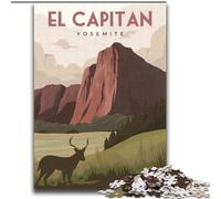 Jigsaw Puzzles for Adults 1000 Piece El Capitan Yosemite Travel,Help The Brain Exercise Addictive Toys to Cultivate Patience Perfect Decoration 38x52cm